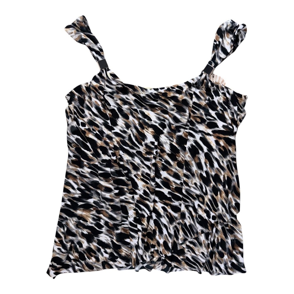 Miraclesuit Womens Size 12 Razzle Dazzle Brown Black Underwire Tankini Top New‎ - Picture 2 of 7